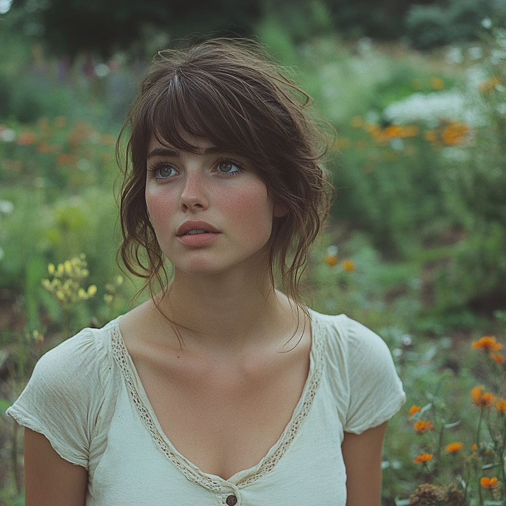 Une femme dans son jardin | Source : Midjourney