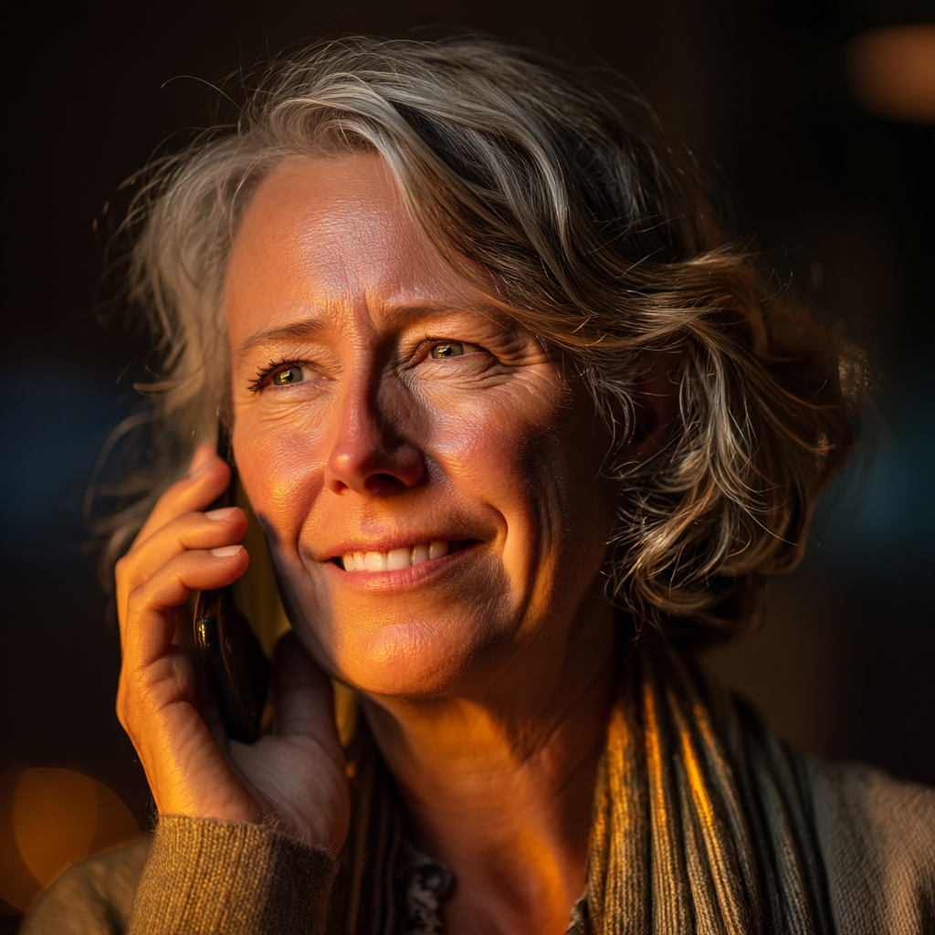 Une femme qui parle au téléphone | Source : Midjourney