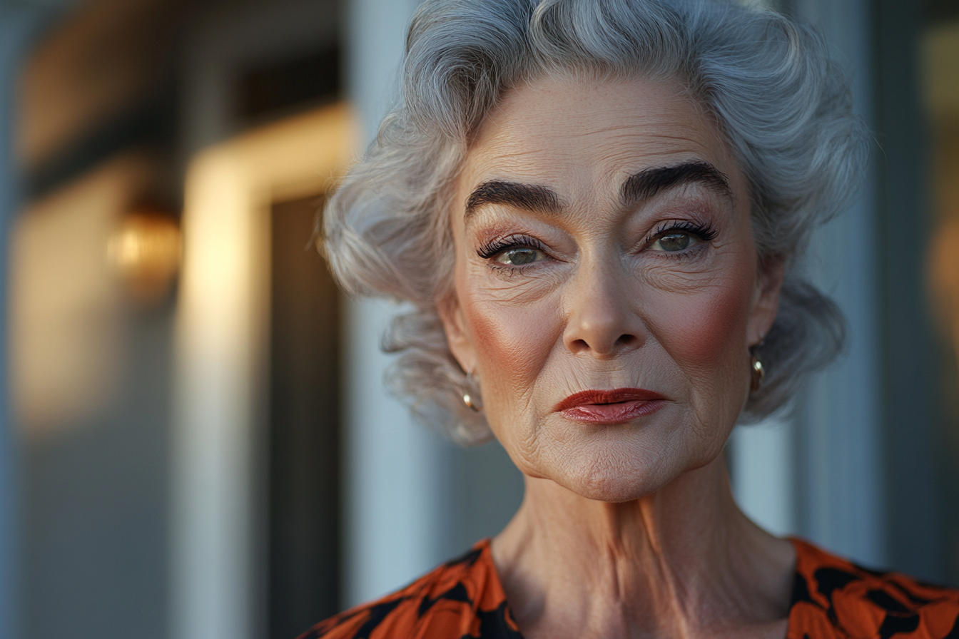 Une femme devant sa maison, les larmes aux yeux | Source : Midjourney