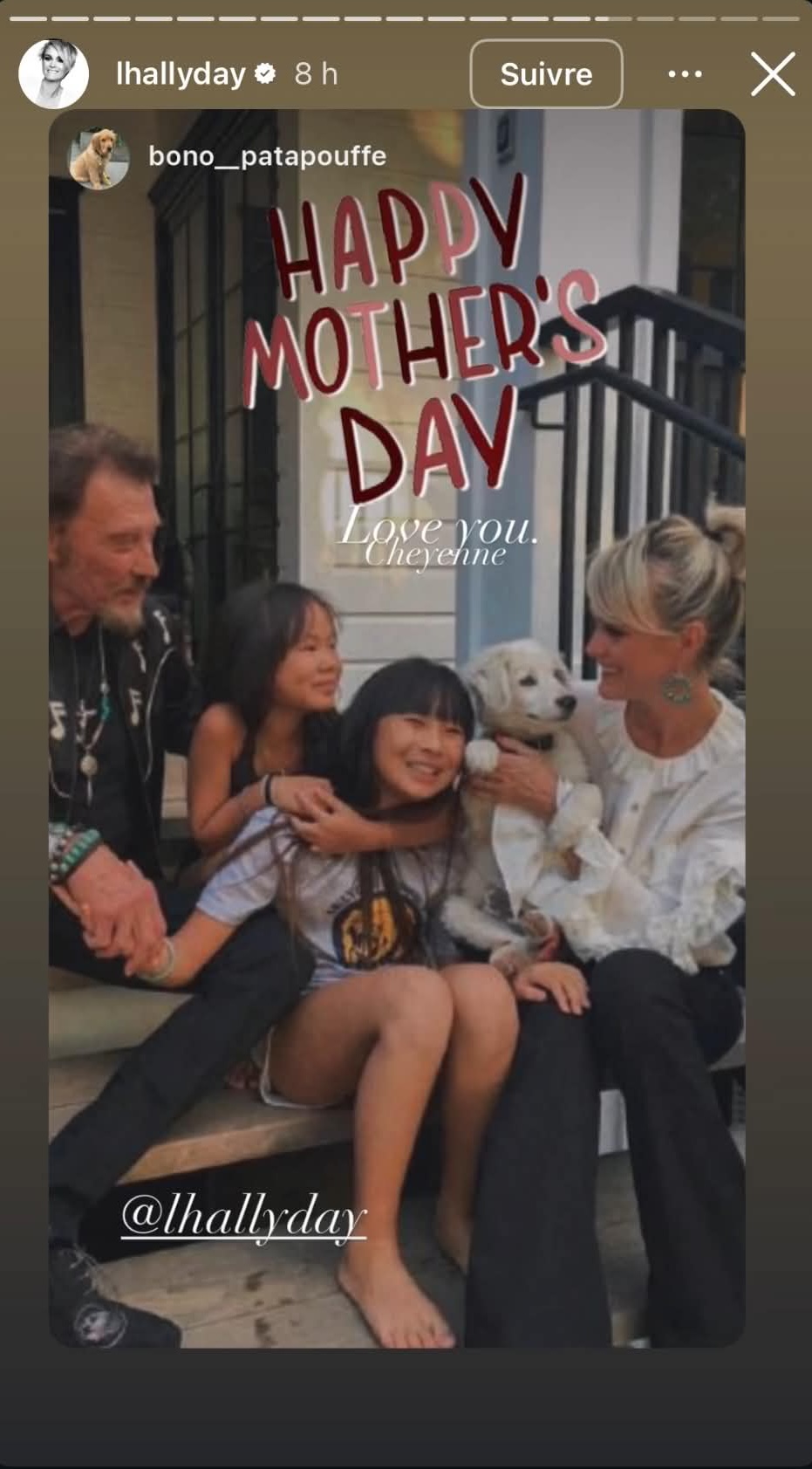 Capture d'écran d'une story I Source : https://www.instagram.com/lhallyday/