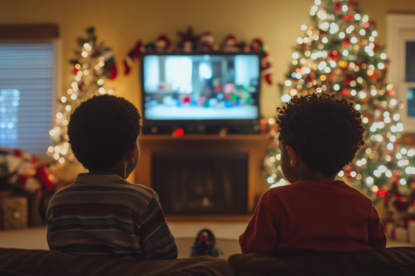 Des garçons devant la télévision | Source : Midjourney