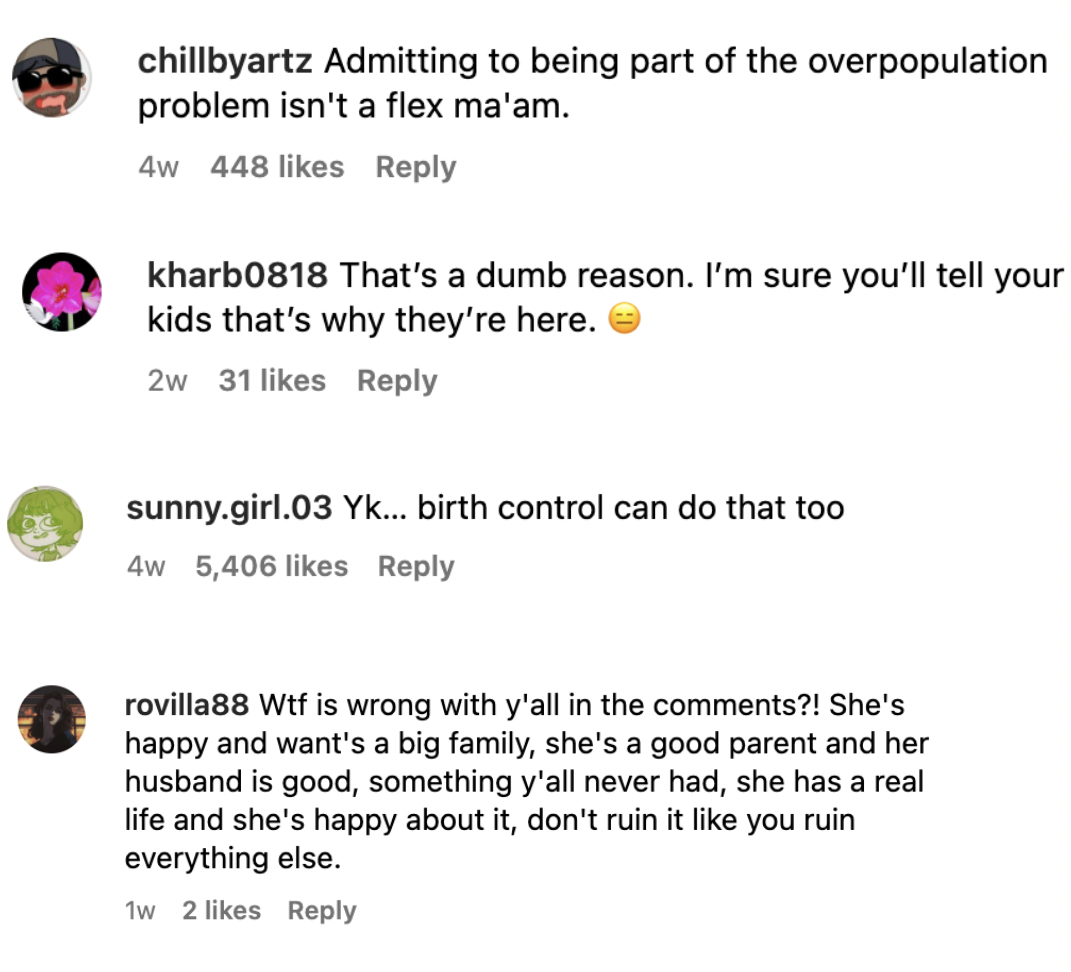 Commentaires laissés sur la vidéo Instagram de Chantel Schinder's parlant de ses grossesses en 2023 | Source : instagram.com/chantelschnider/