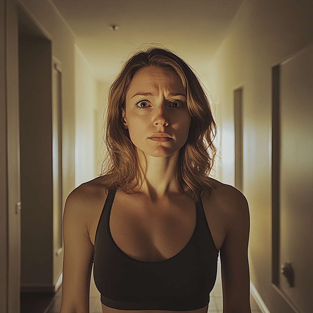 Une femme debout dans un couloir | Source : Midjourney