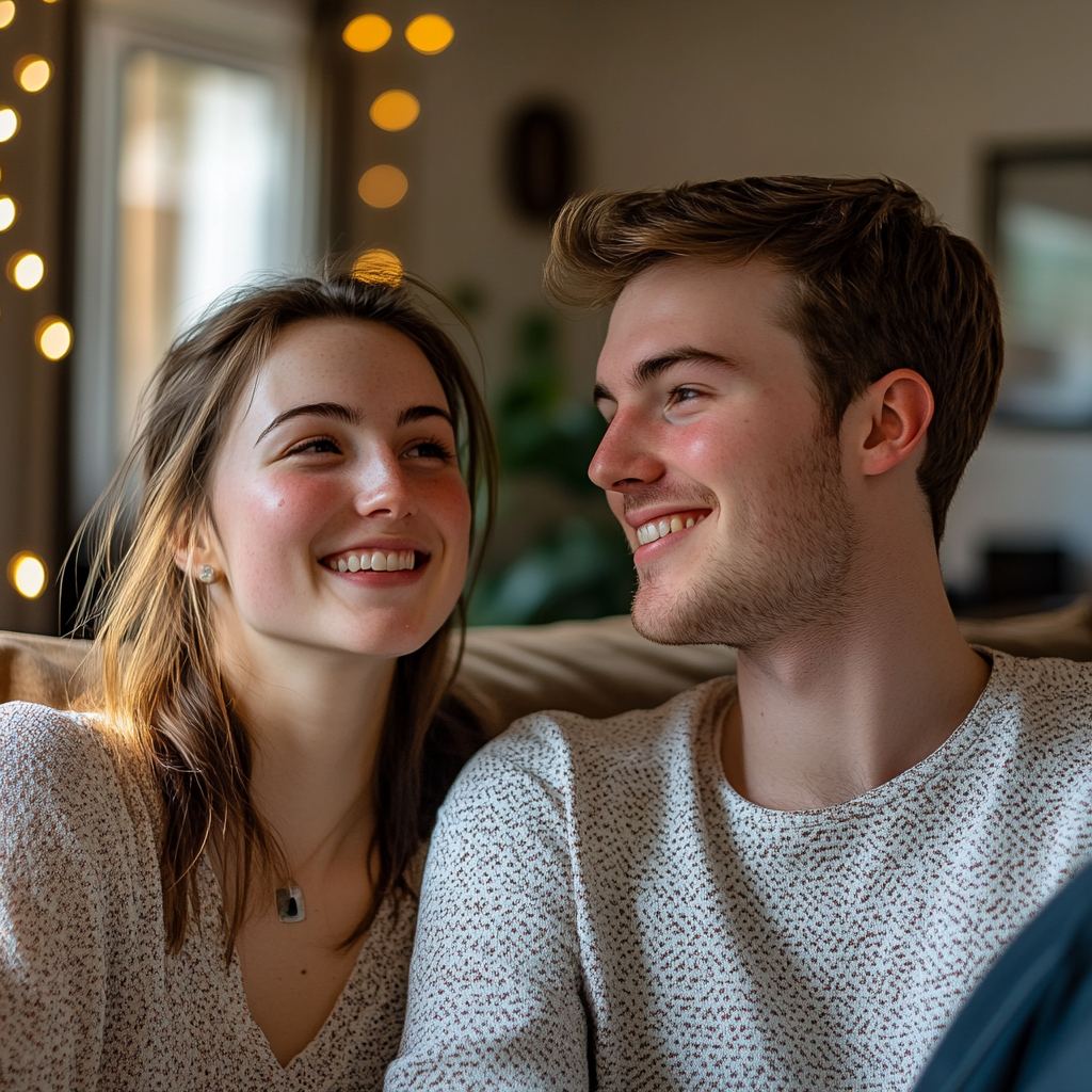 Un couple heureux dans sa nouvelle maison | Source : Midjourney