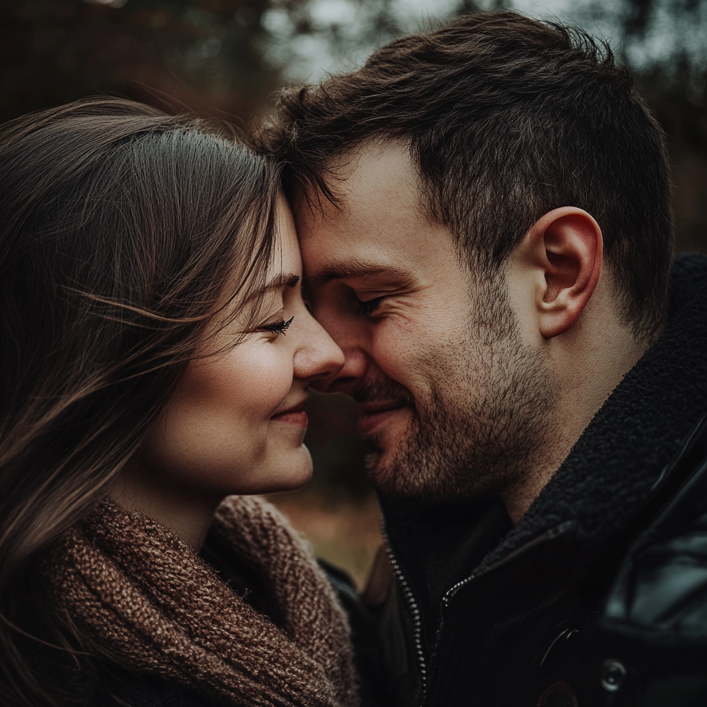 Couple se souriant l'un à l'autre | Source : Midjourney