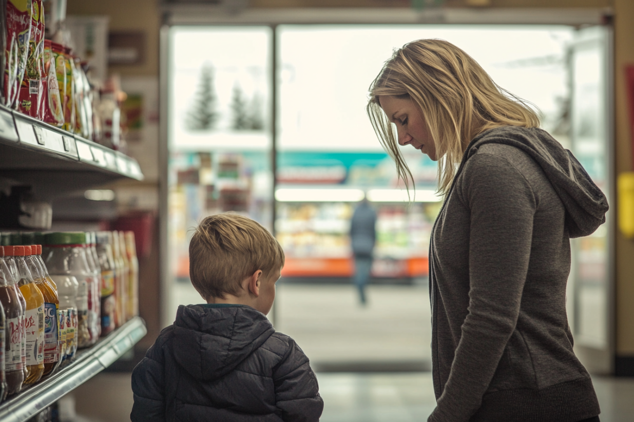 Une femme et son fils | Source : Midjourney