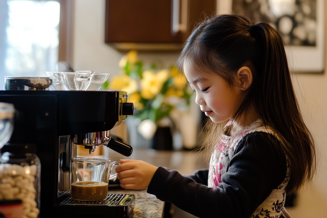 Une fille qui fait du café | Source : Midjourney