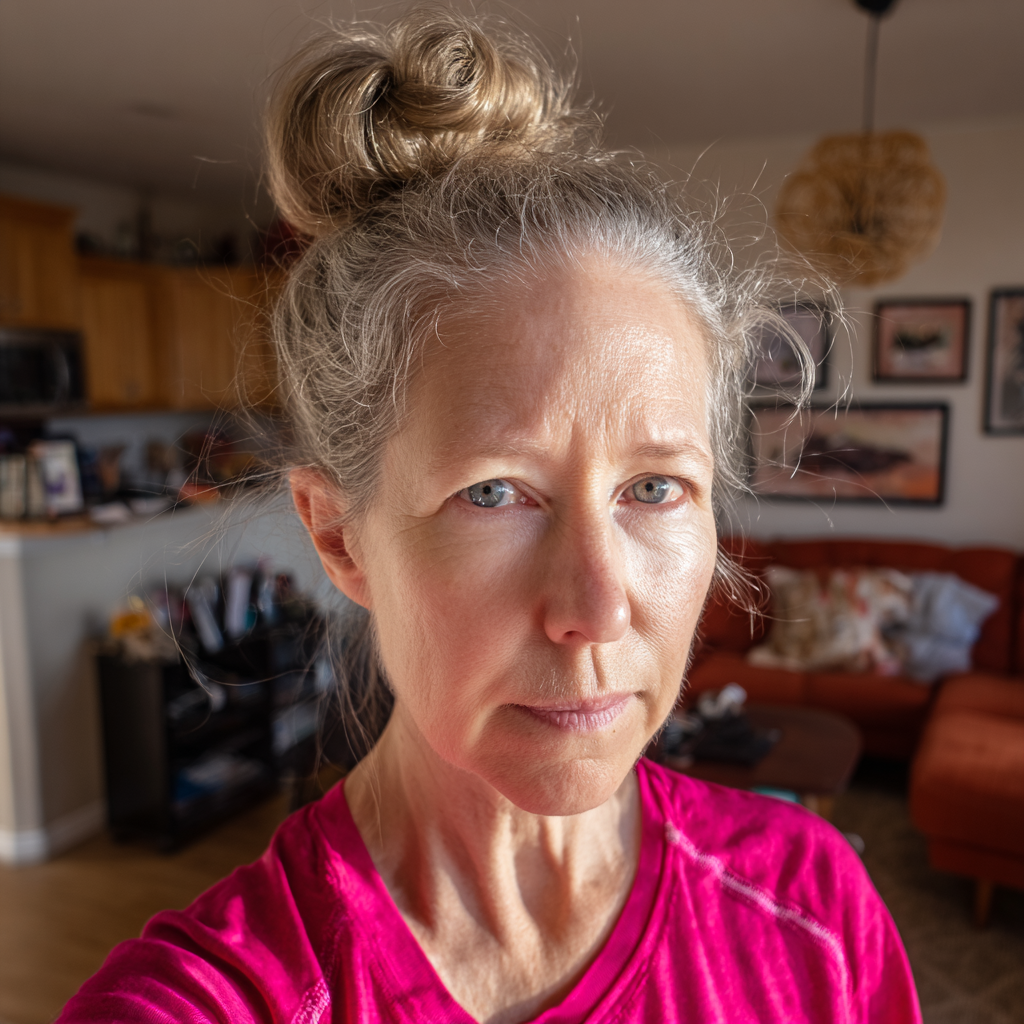 Gros plan sur une femme âgée portant du rose | Source : Midjourney