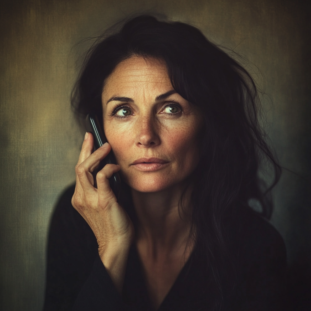 Une femme qui parle au téléphone | Source : Midjourney
