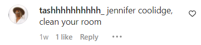 Commentaire d'un fan sur le post Instagram de Jennifer Coolidge le 10 avril 2021 | Source : Instagram/jennifercoolidge