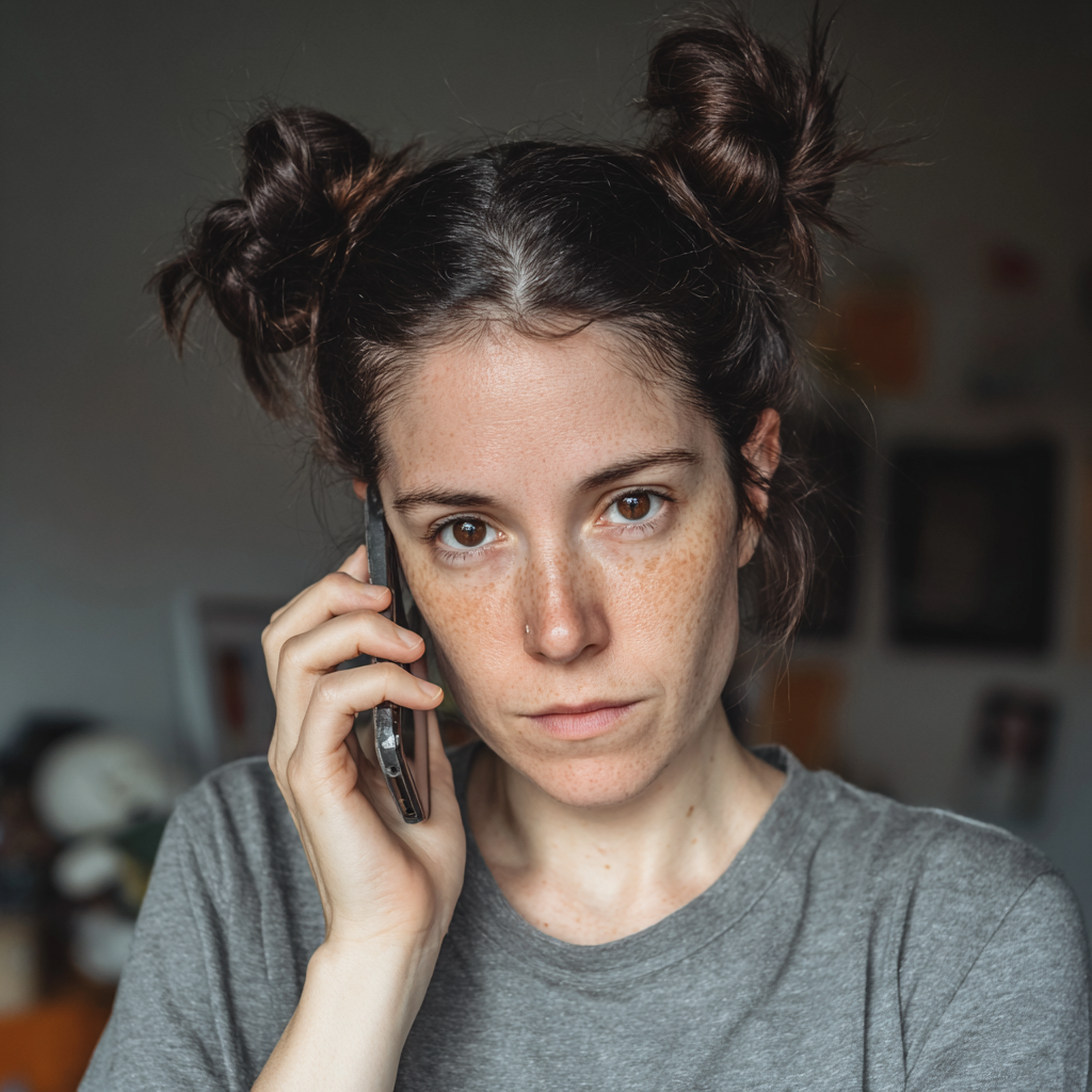 Une femme qui parle au téléphone | Source : Midjourney