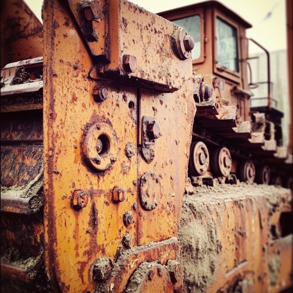 Gros plan sur un bulldozer | Source : Midjourney