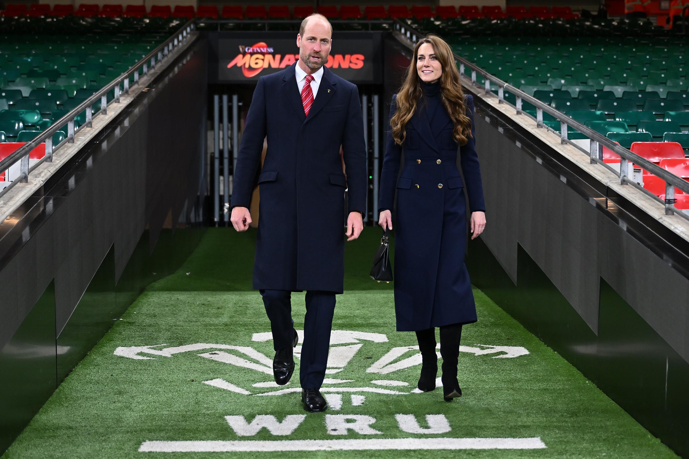 Le prince William et la princesse Catherine au Principality Stadium après le match des Six Nations 2025 entre le Pays de Galles et l'Angleterre à Cardiff, au Pays de Galles, le 15 mars 2025. | Source : Getty Images