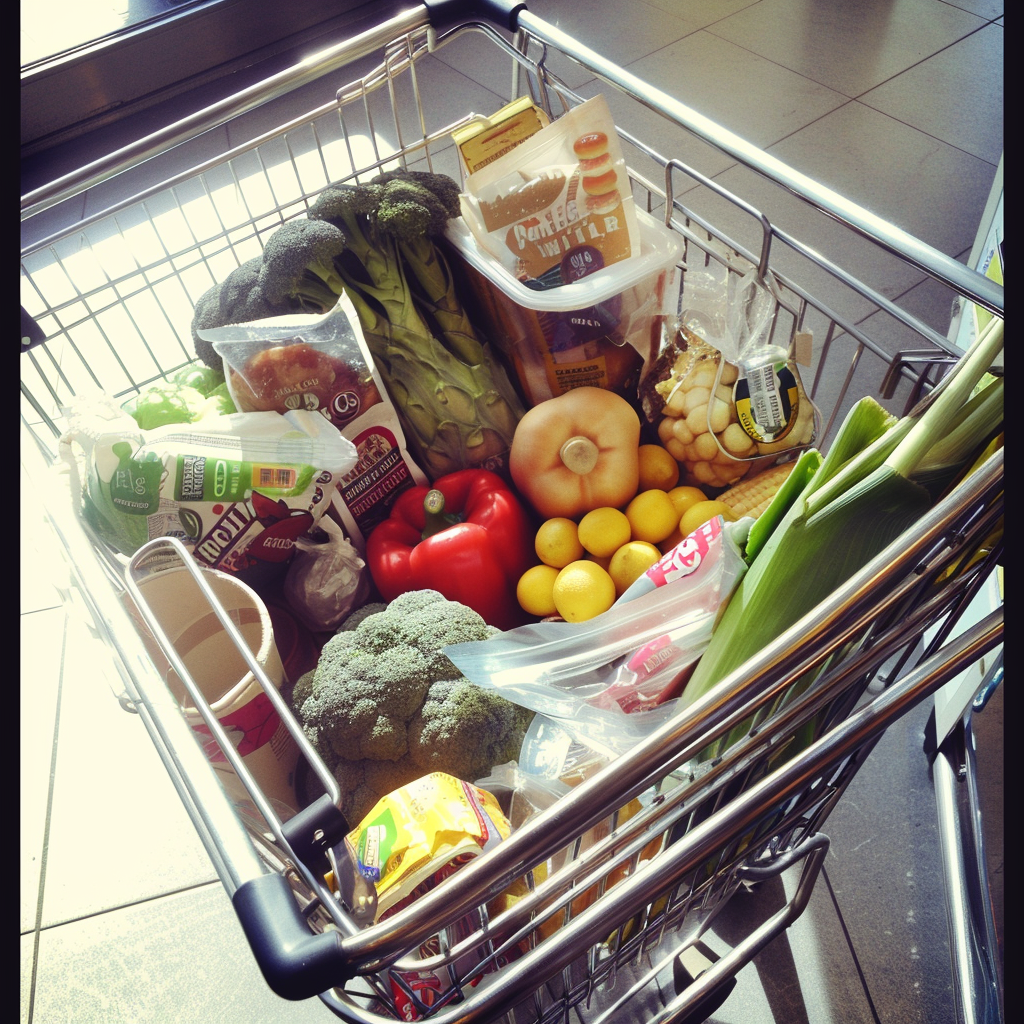 Un panier d'achat plein | Source : Midjourney