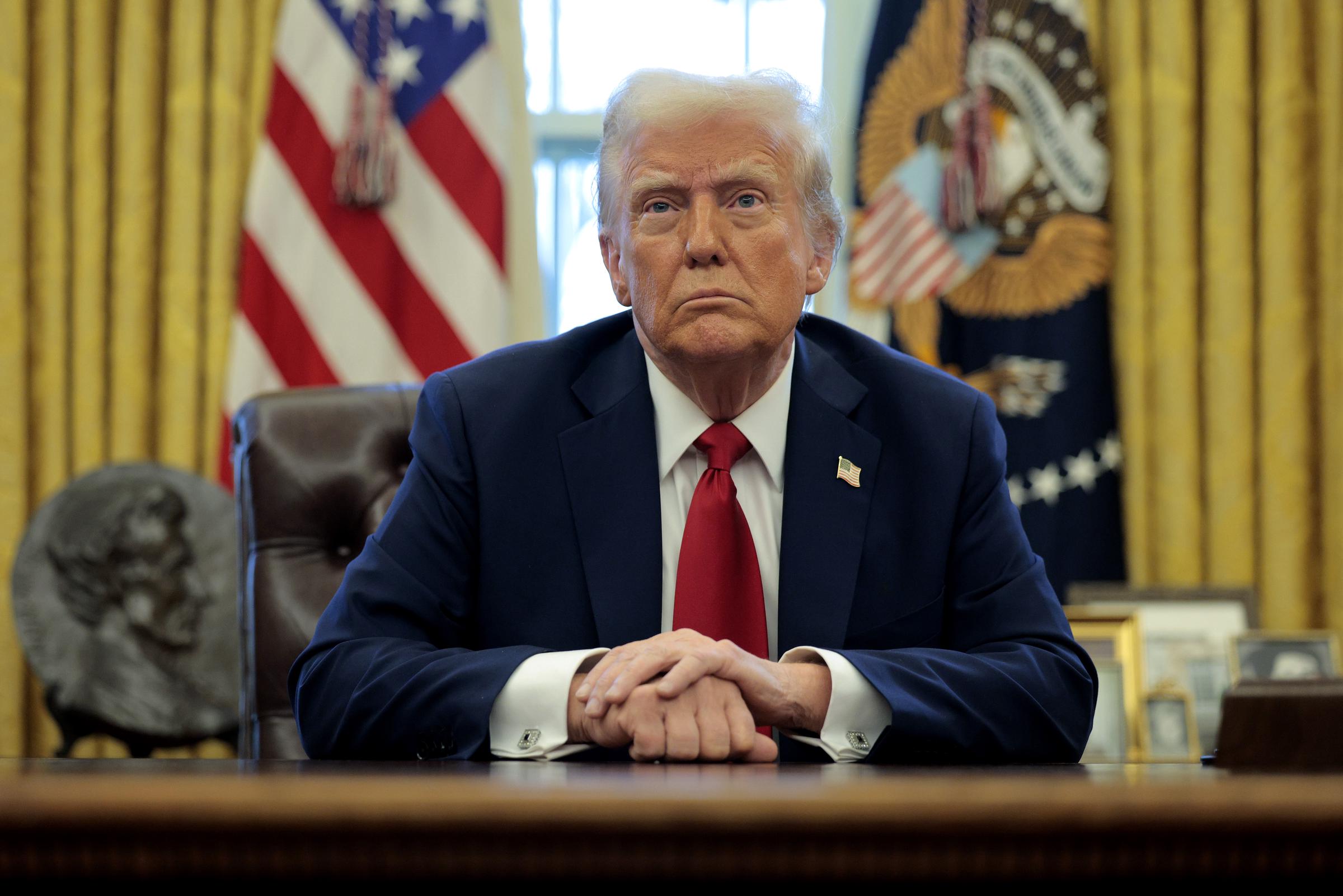 Le président Donald Trump lors d'une discussion avec des journalistes à Washington, le 30 janvier 2025. | Source : Getty Images