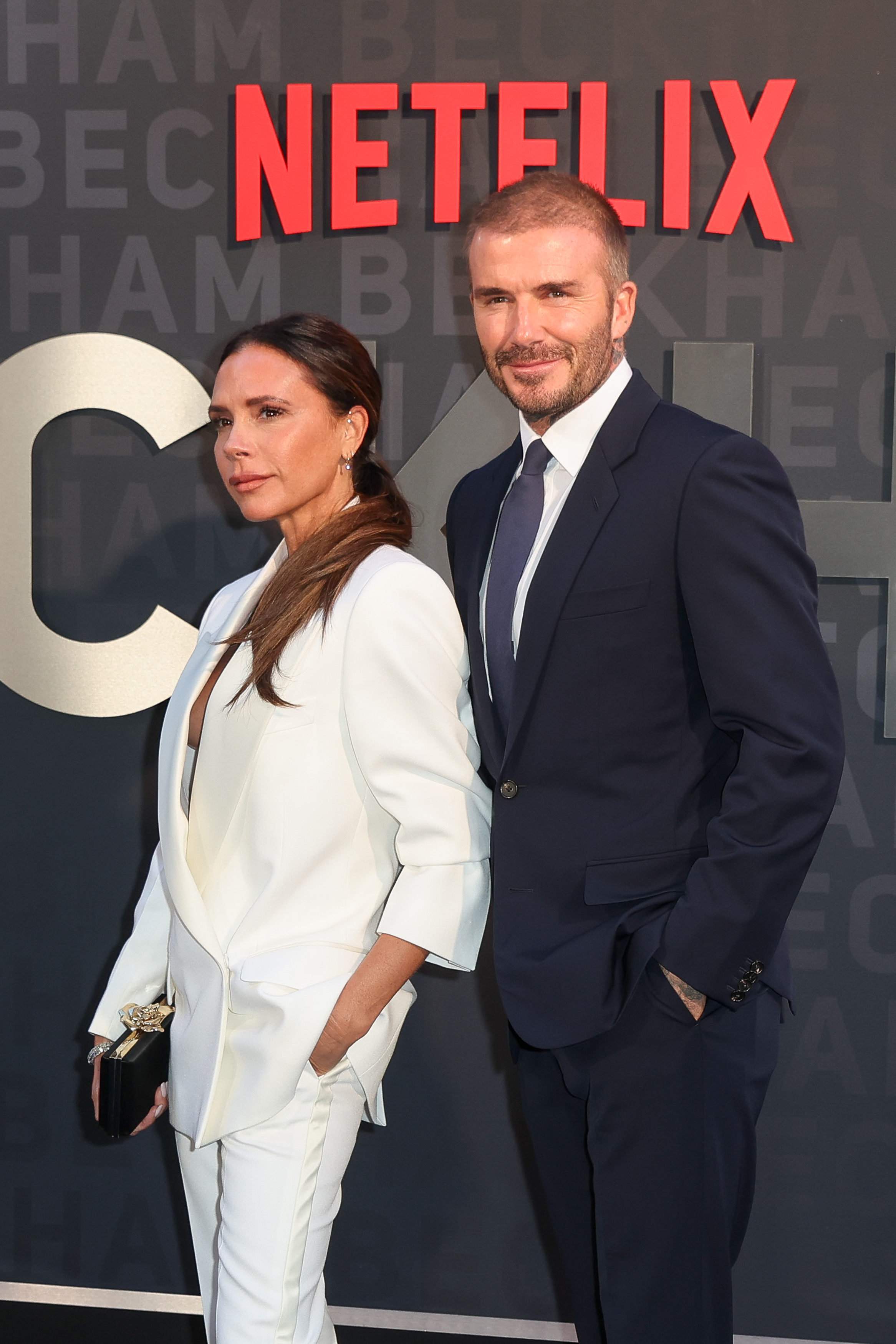 Victoria Beckham et David Beckham assistent à la première britannique de "Beckham" à Londres, en Angleterre, le 3 octobre 2023 | Source : Getty Images