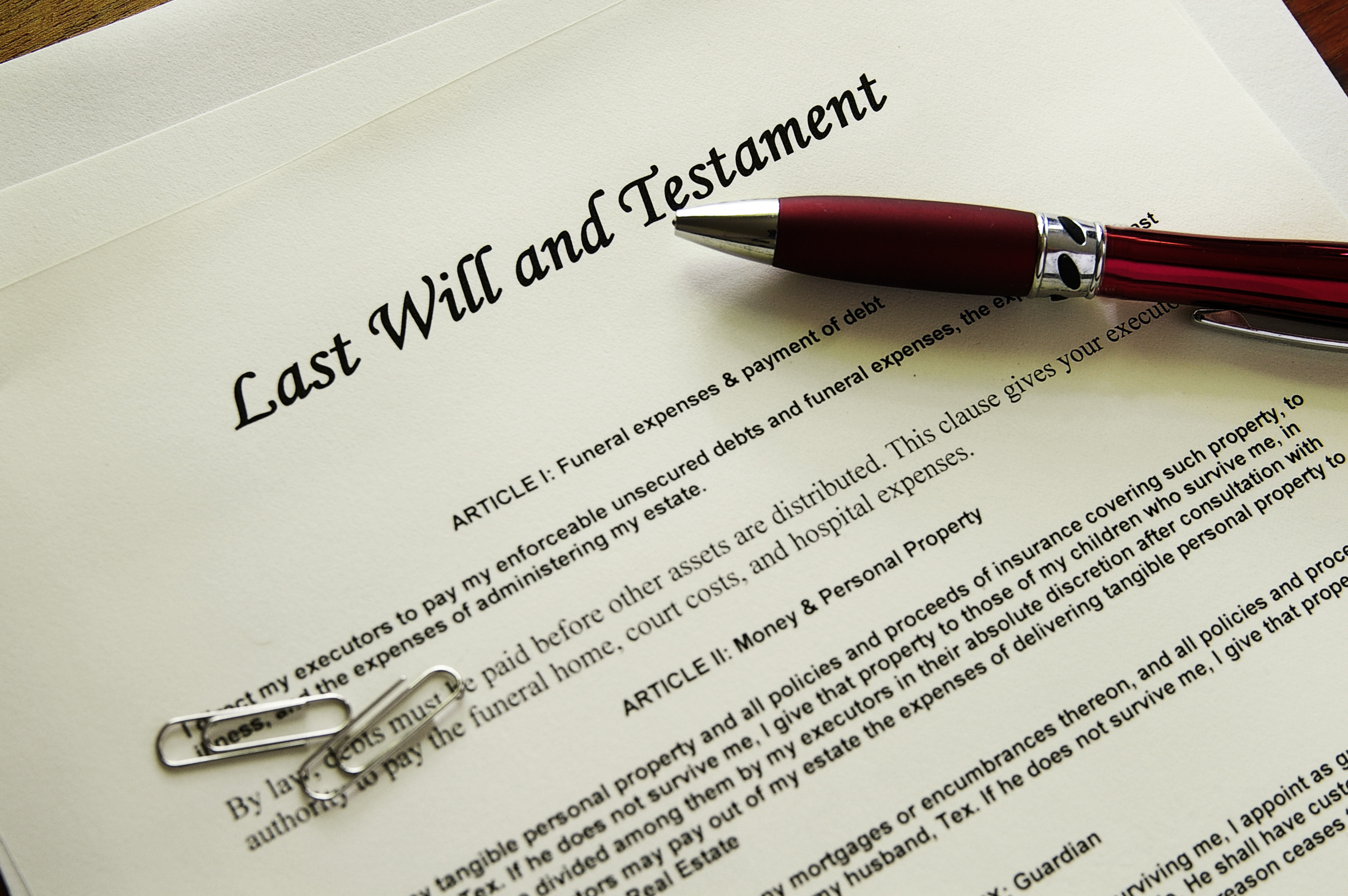 Un testament | Source : Shutterstock