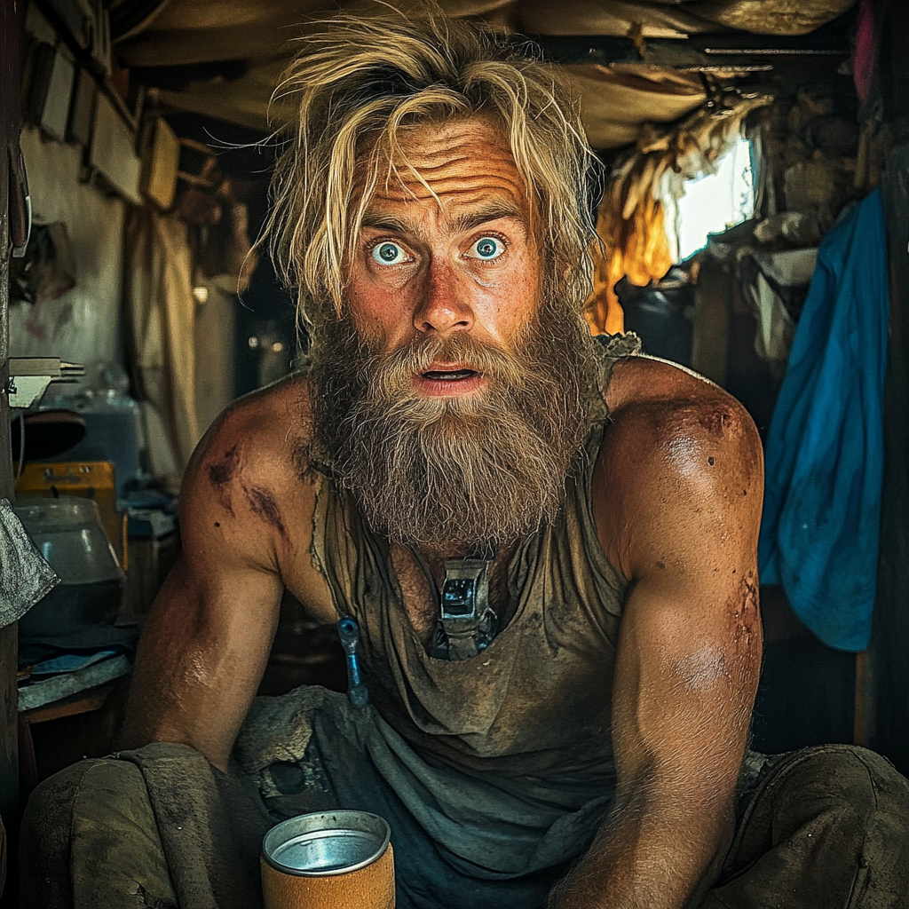 Un homme choqué dans les bois | Source : Midjourney