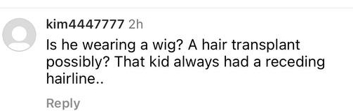 Le commentaire demandant si Maddox porte une perruque posté le 26 avril 2023. | Instagram.com/@people
