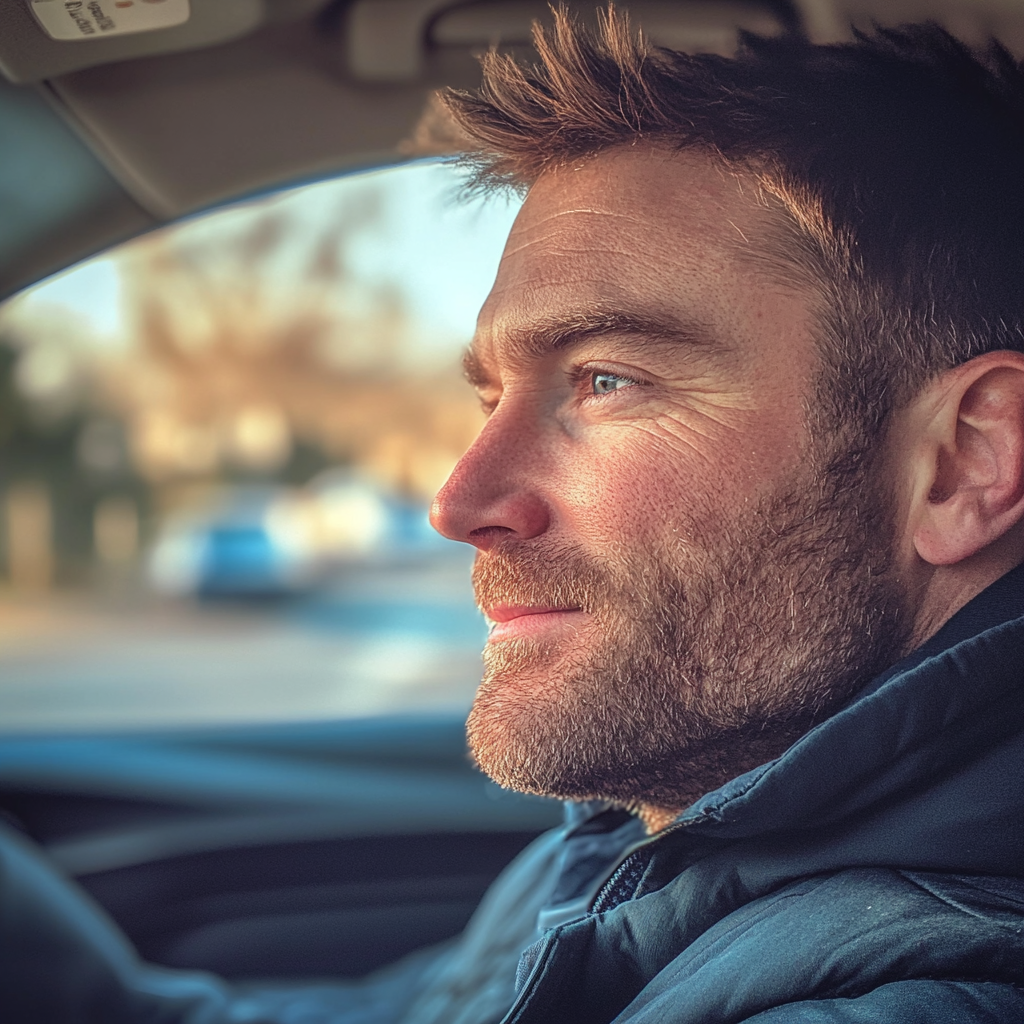 Un homme conduisant une voiture | Source : Midjourney