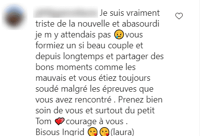 Réaction des internautes sur la séparation d’Ingrid Chauvin et Thierry Peythieu. | Photo : Instagram / Ingrid Chauvin