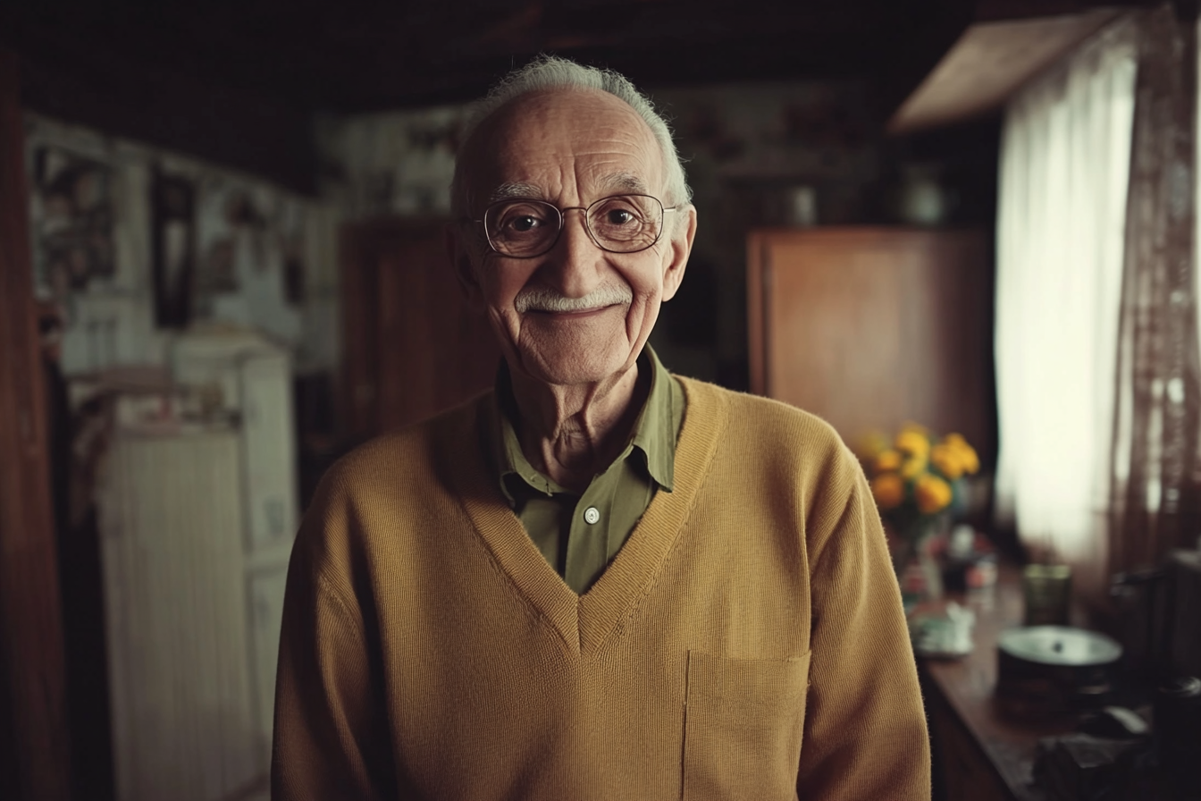 Un homme debout dans sa maison | Source : Midjourney