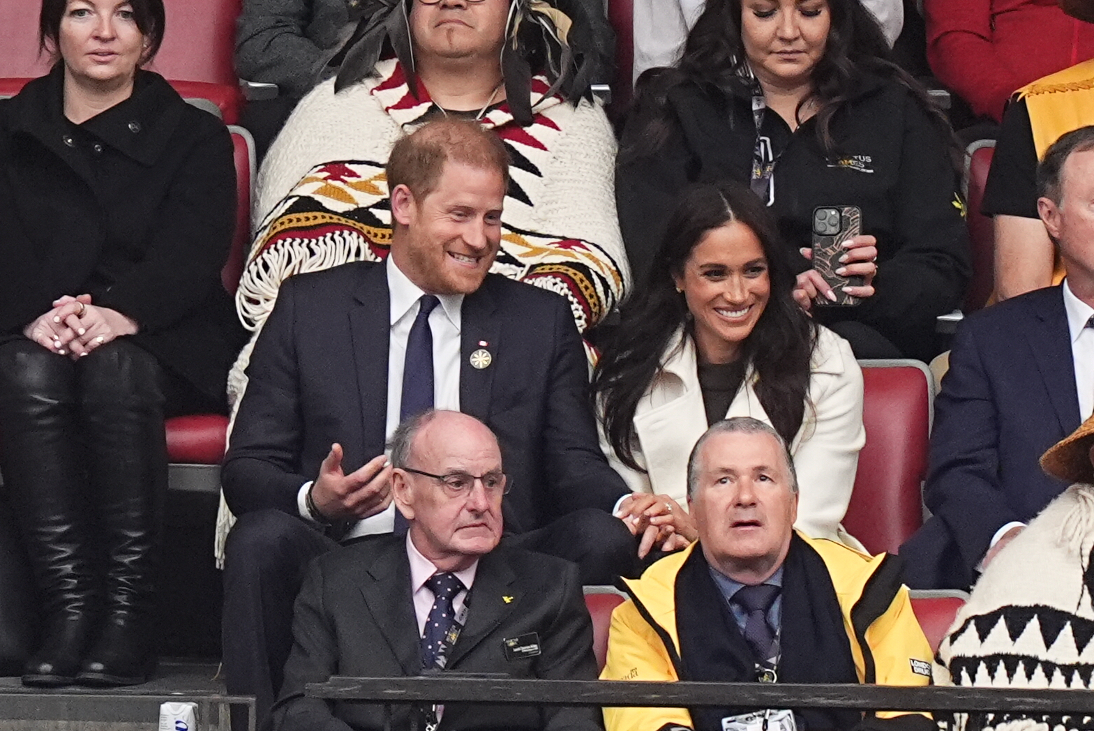 Le duc et la duchesse de Sussex lors de la cérémonie d'ouverture des 2025 Invictus Games à BC Place le 8 février à Vancouver, Colombie-Britannique, Canada. | Source : Getty Images