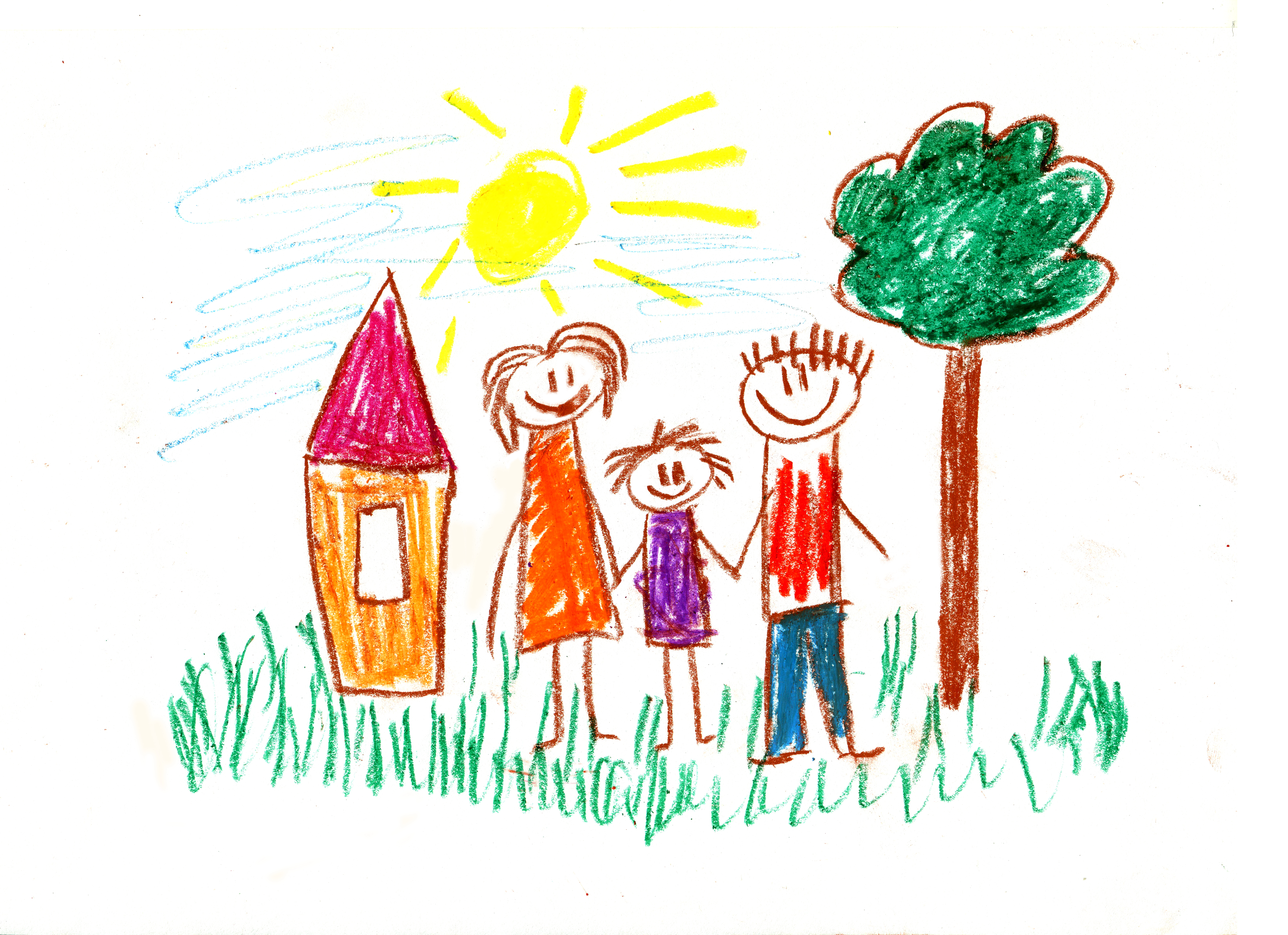 Un dessin d'enfant représentant ma famille | Source : Getty Images