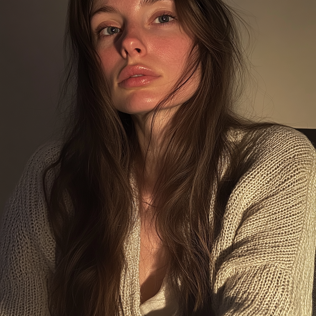 Gros plan sur une femme pensive | Source : Midjourney