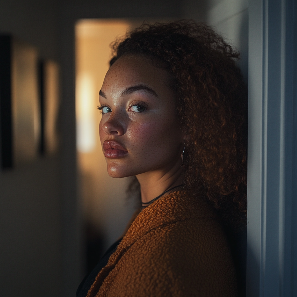 Une femme debout dans le couloir | Source : Midjourney