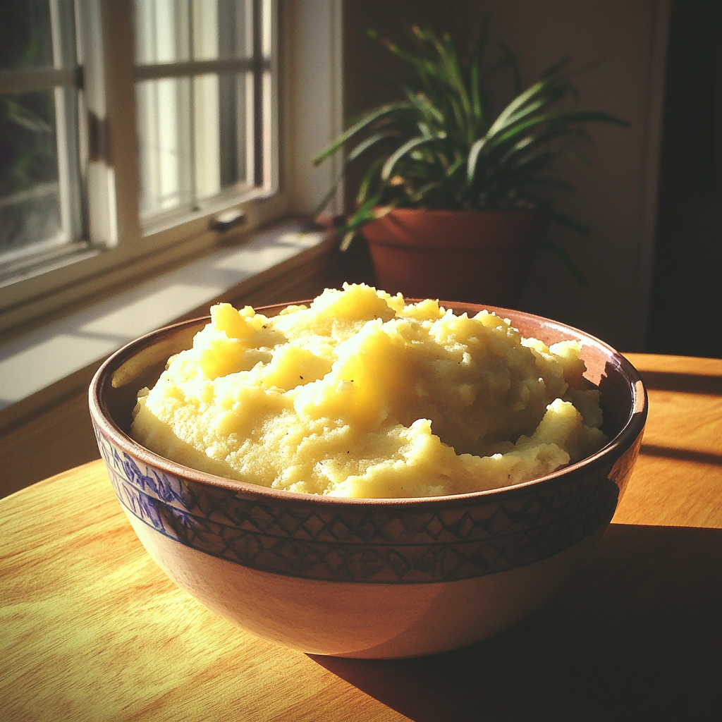 Un bol de purée de pommes de terre | Source : Midjourney