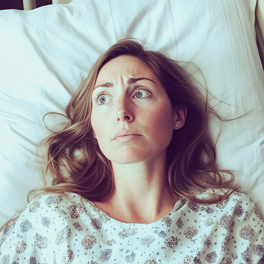 Une femme dans un lit d'hôpital | Source : Midjourney