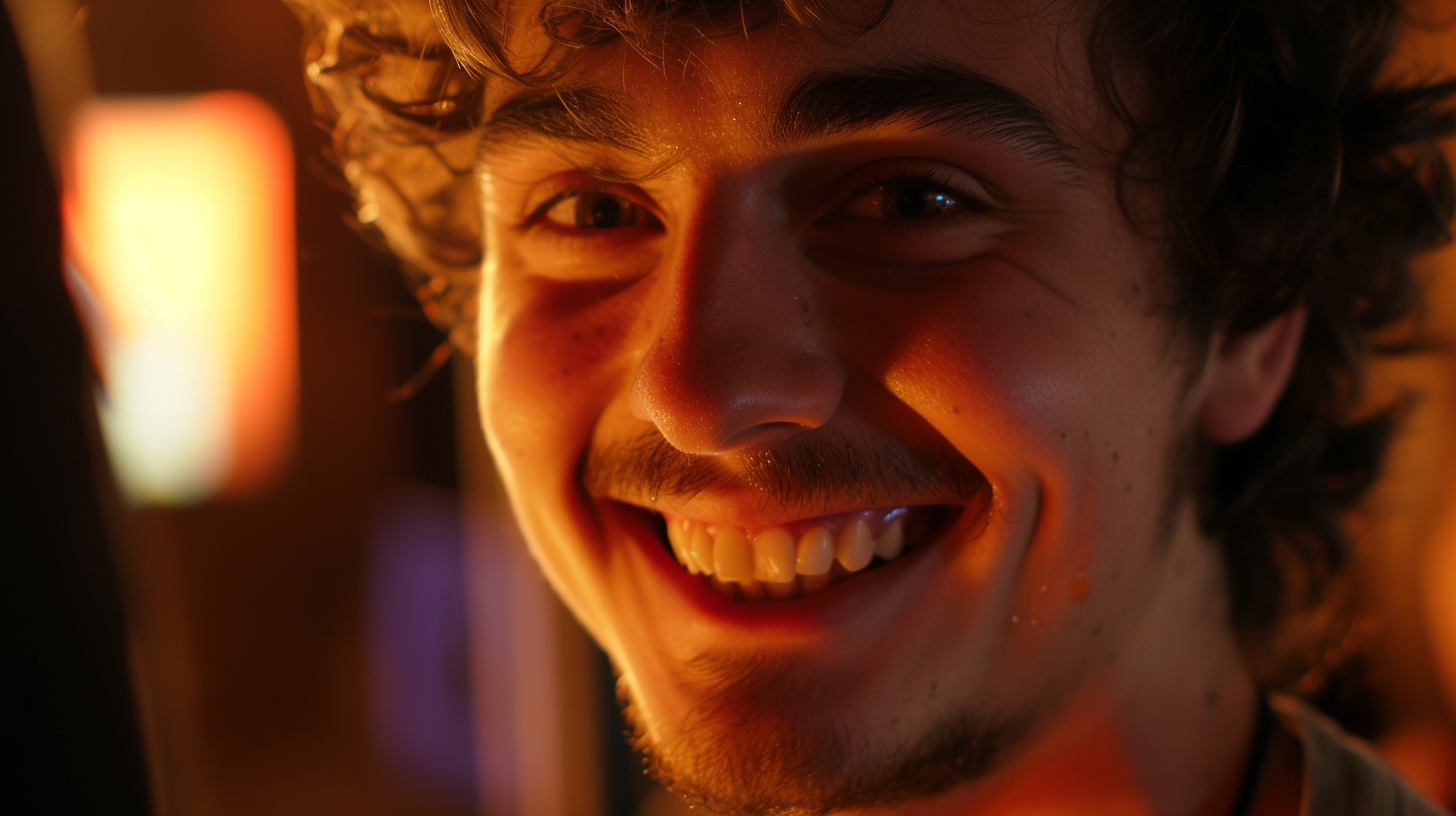 Gros plan sur un homme souriant | Source : Midjourney