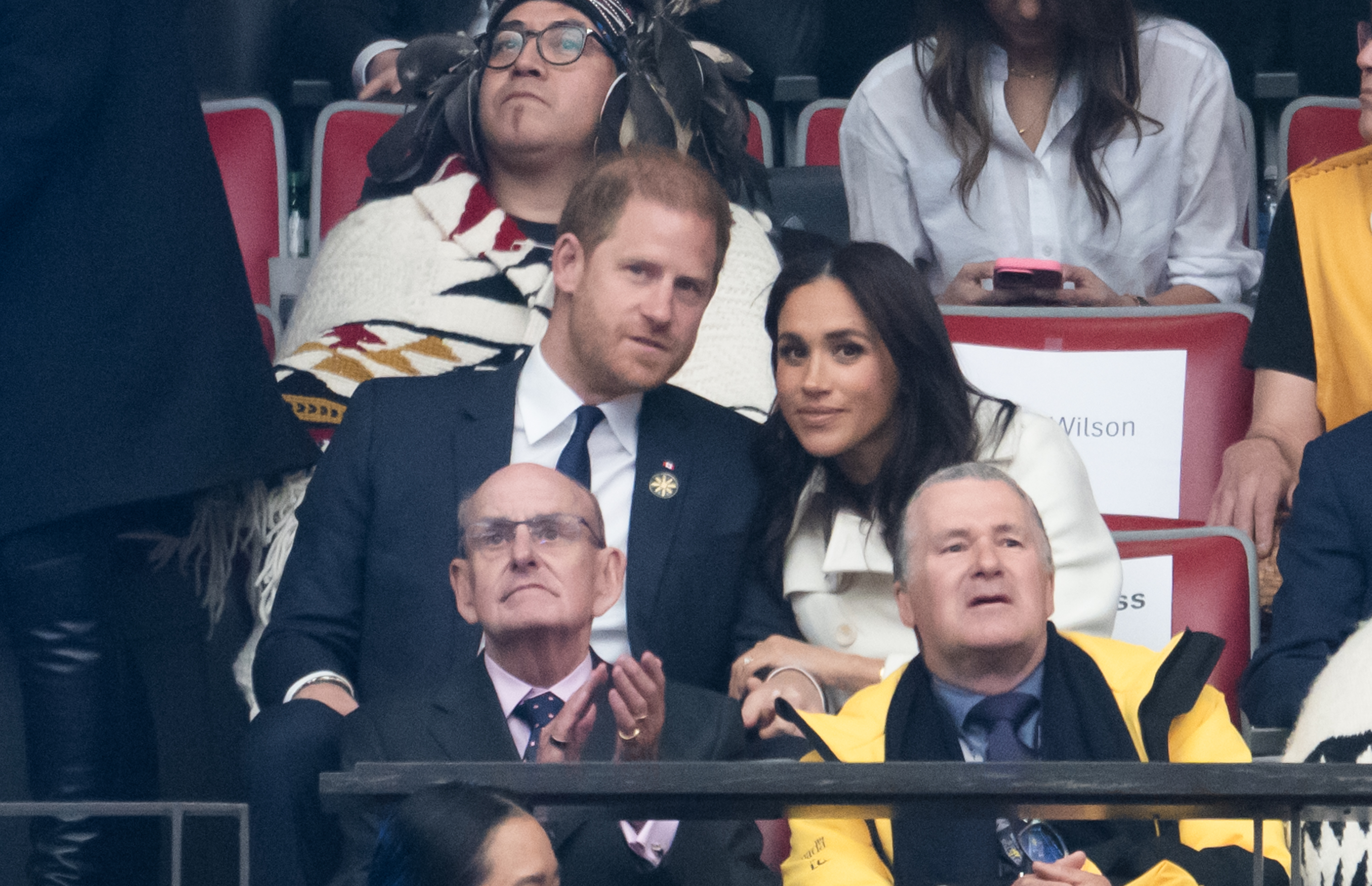 Le duc et la duchesse de Sussex lors de la cérémonie d'ouverture des 2025 Invictus Games à BC Place le 8 février à Vancouver, Colombie-Britannique, Canada. | Source : Getty Images