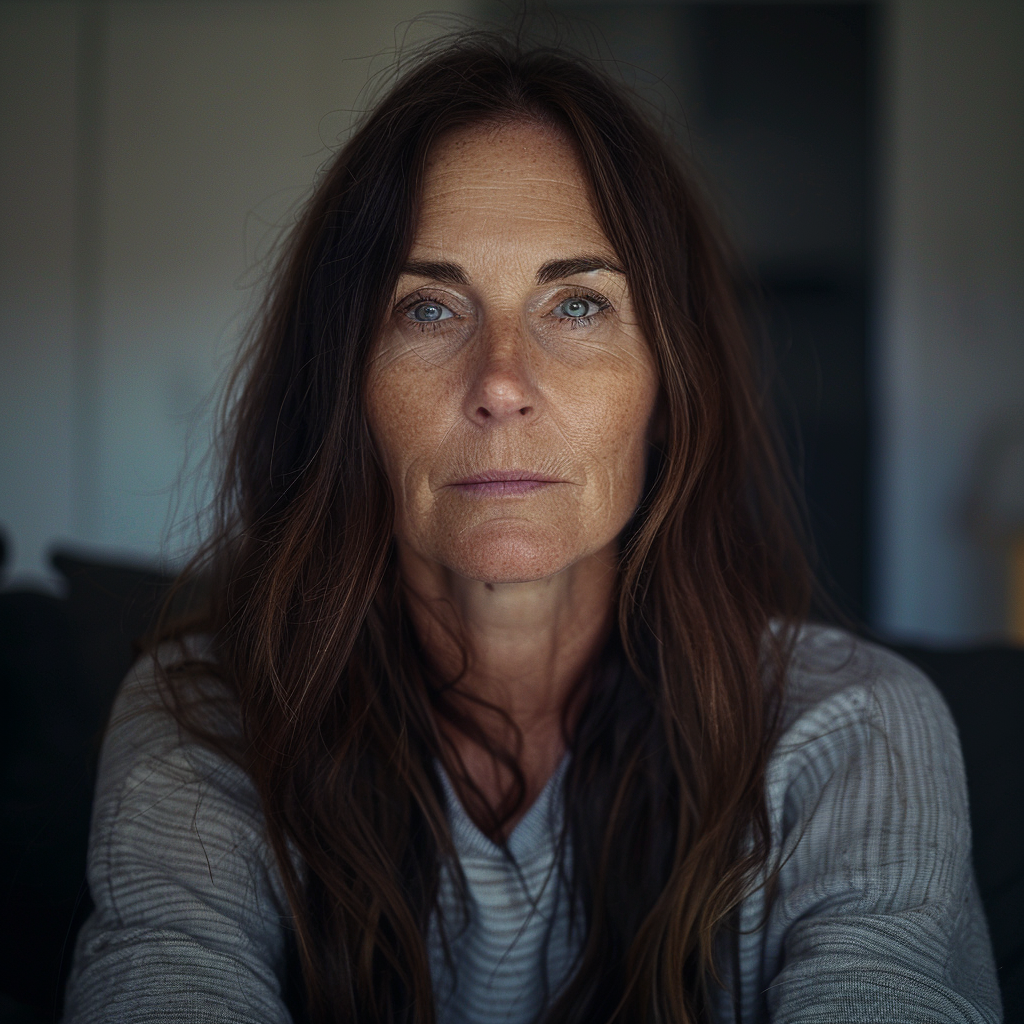 Une femme qui regarde droit dans la caméra | Source : Midjourney