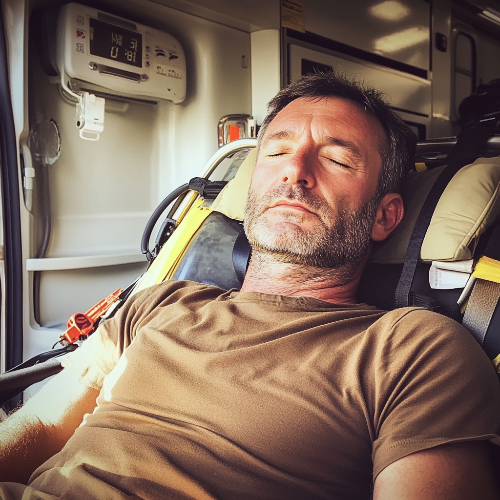 Un homme dans une ambulance | Source : Midjourney