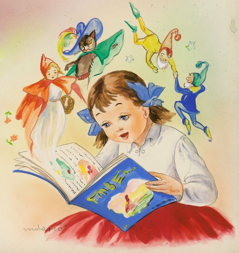 Dessin d'une petite fille en pleine lecture. | Photo : Getty Images