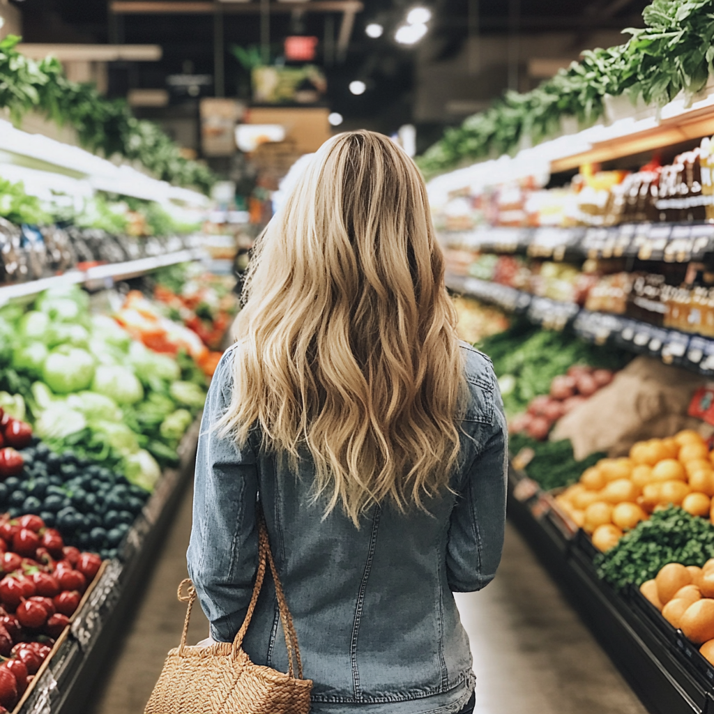 Une femme dans un supermarché | Source : Midjourney