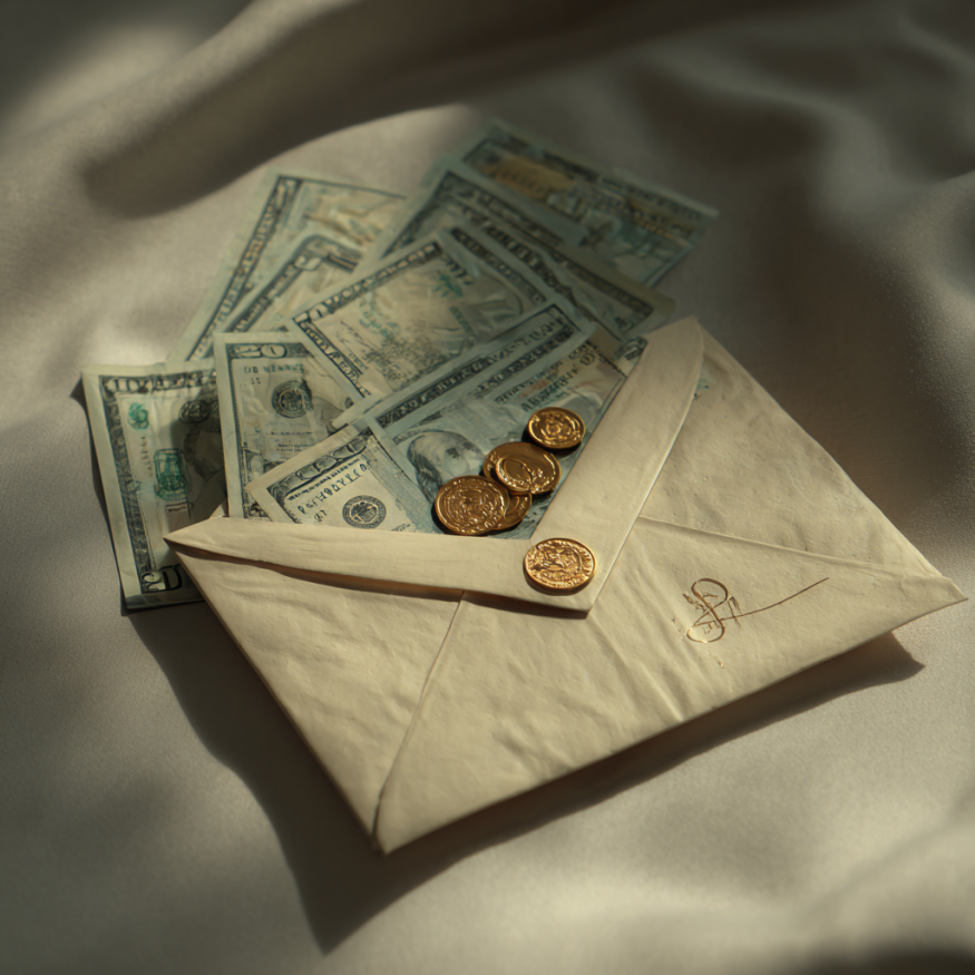 Une enveloppe contenant de l'argent | Source : Midjourney