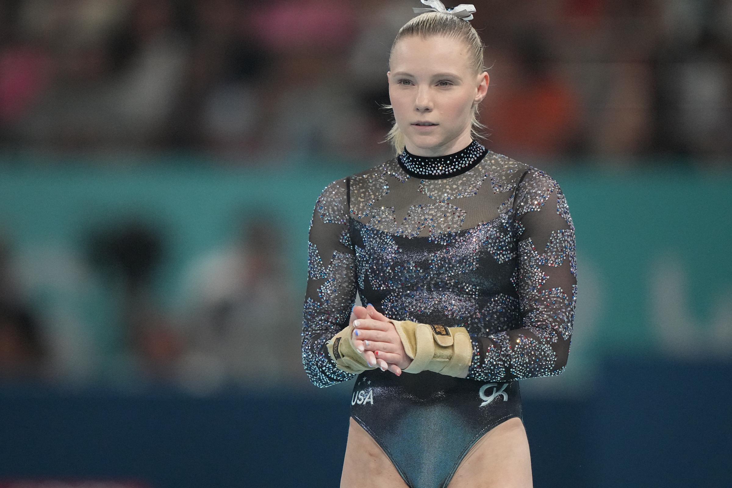 Jade Carey effectuant le saut lors des qualifications féminines à Paris, France, le 28 juillet 2024 | Source : Getty Images