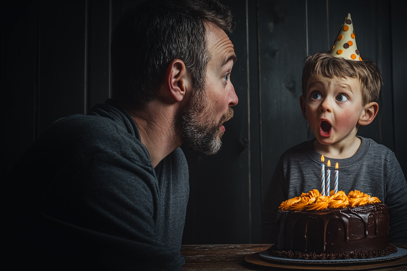 Un homme choqué qui regarde son fils | Source : Midjourney