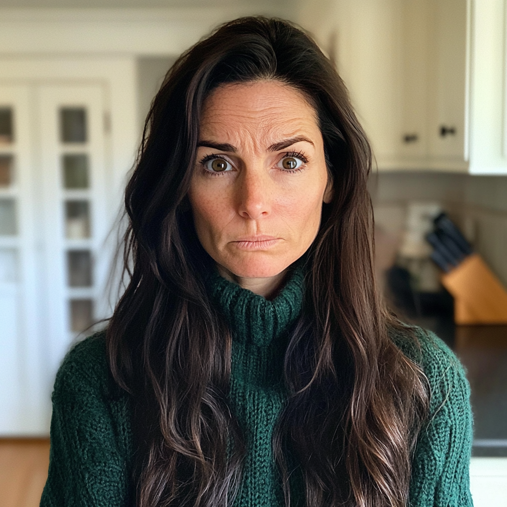 Une femme agacée debout dans une cuisine | Source : Midjourney