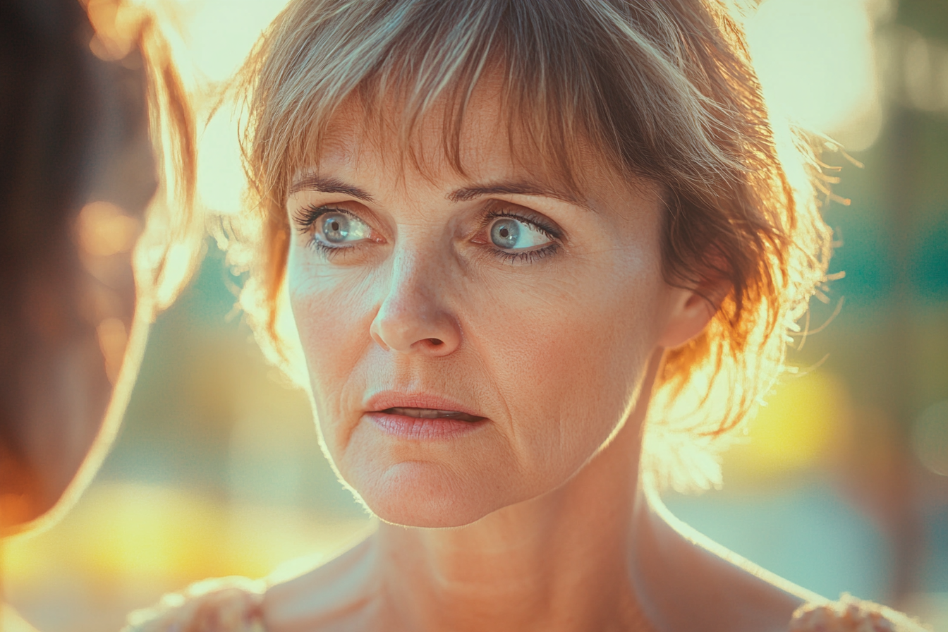 Une femme parle à une autre femme dans un parc | Source : Midjourney