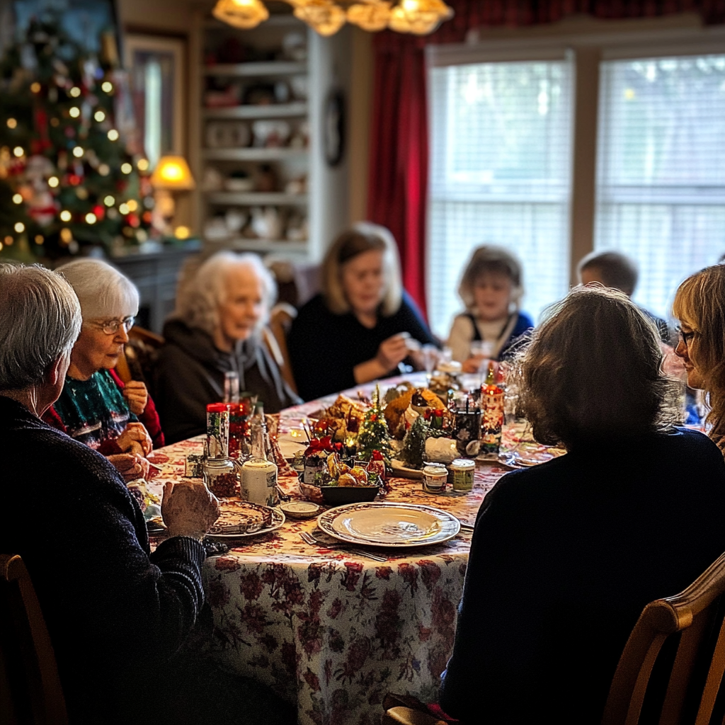 Famille célébrant Noël | Source : Midjourney