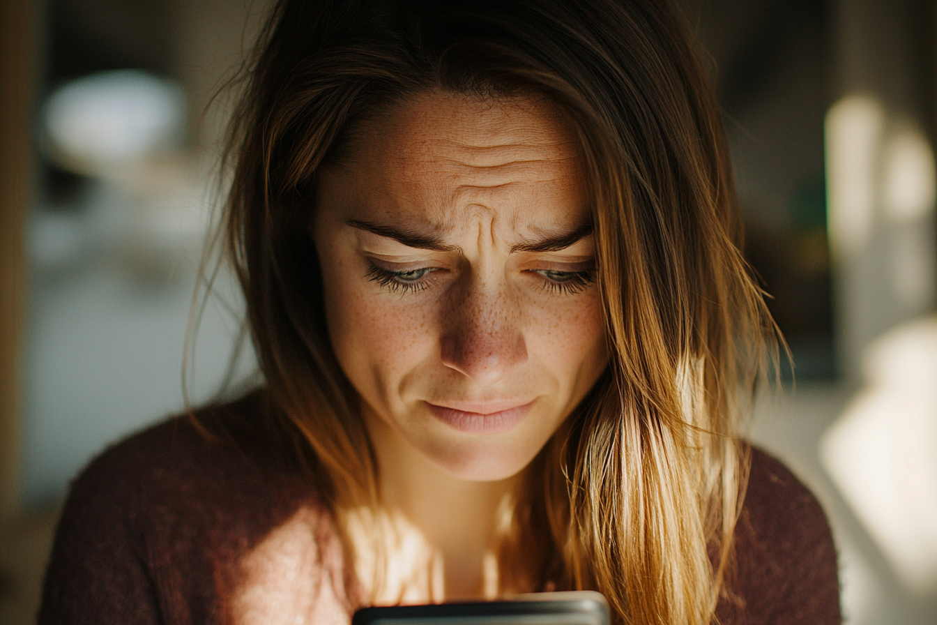 Une femme tapant sur son téléphone | Source : Midjourney