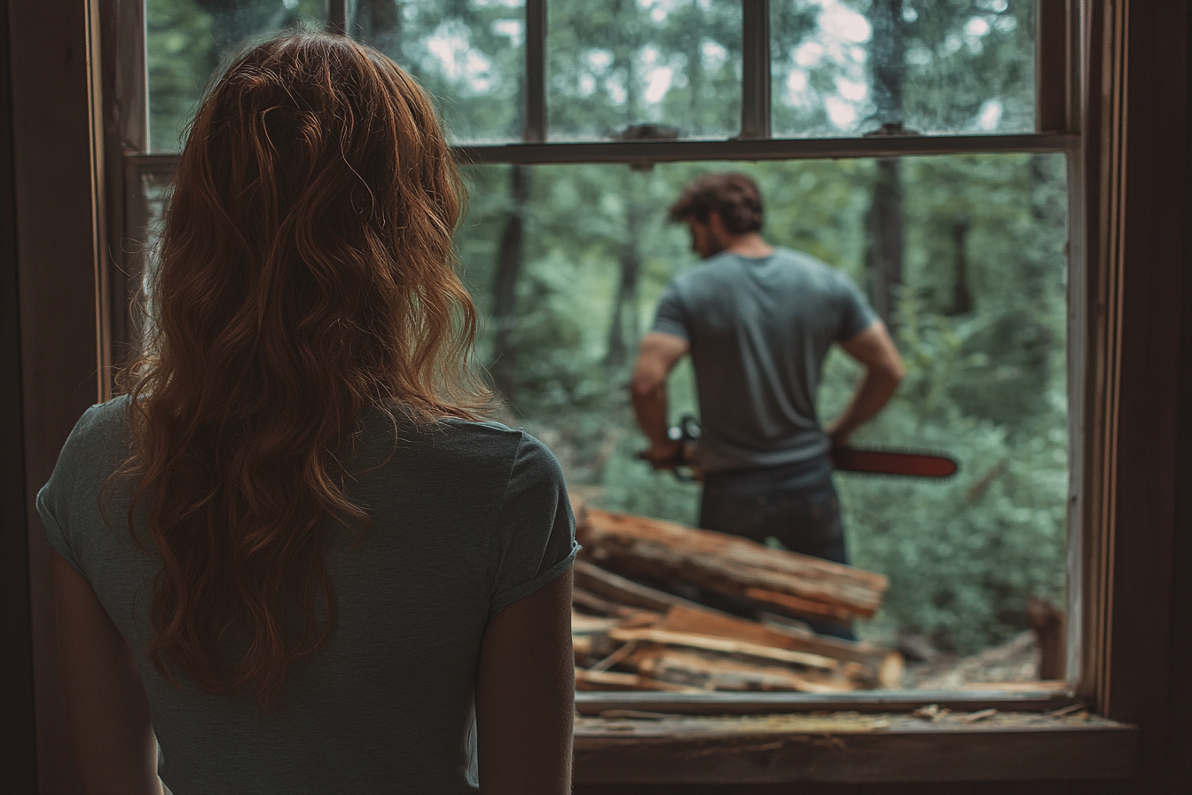 Une femme qui observe un homme à travers sa fenêtre | Source : Midjourney
