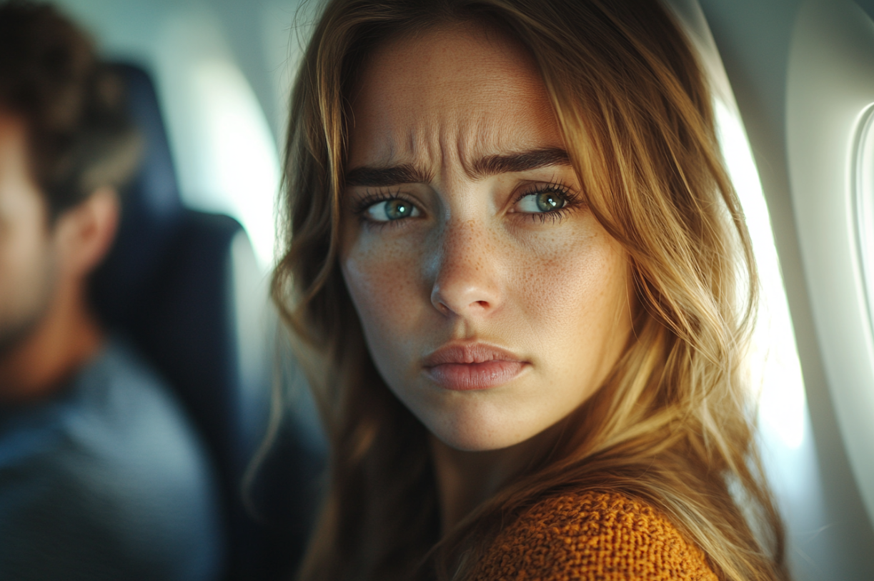 Une femme réfléchie dans un avion | Source : Midjourney