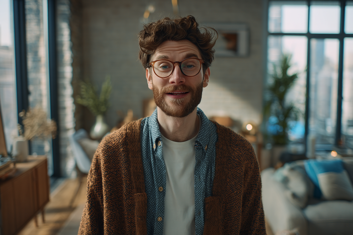 Un homme debout dans sa maison | Source : Midjourney