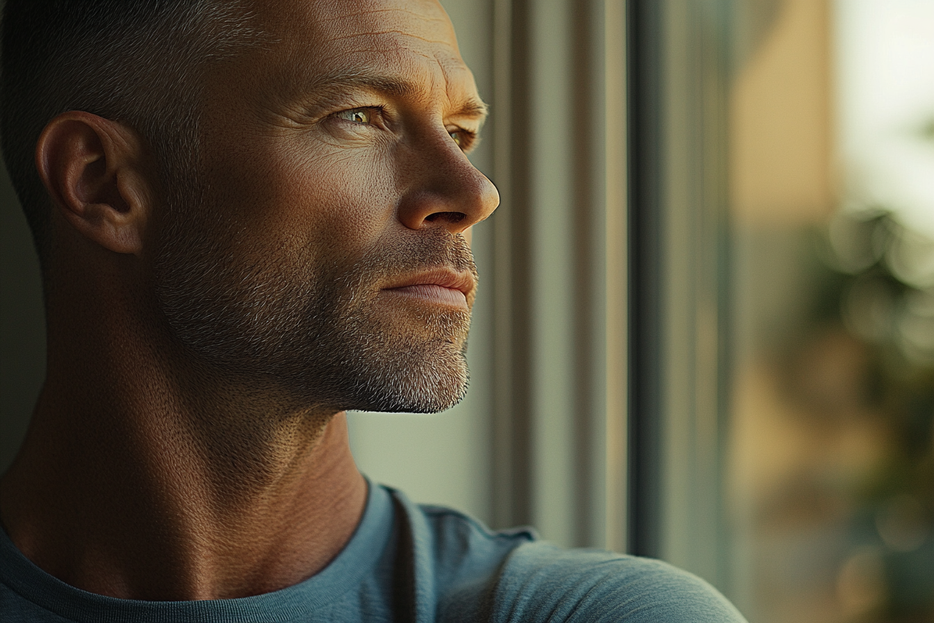 Un homme qui regarde à l'extérieur | Source : Midjourney