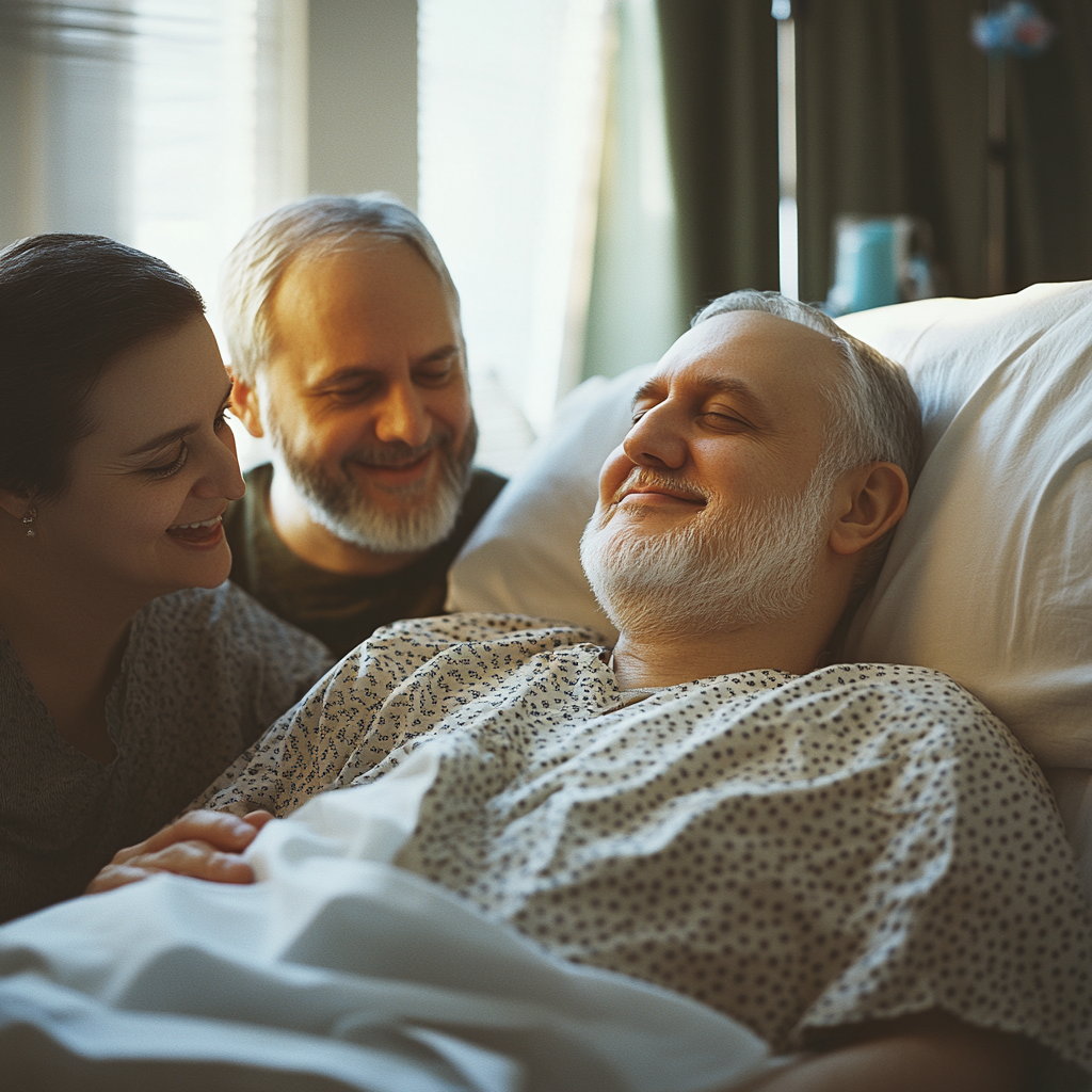 Un homme entouré de sa famille | Source : Midjourney